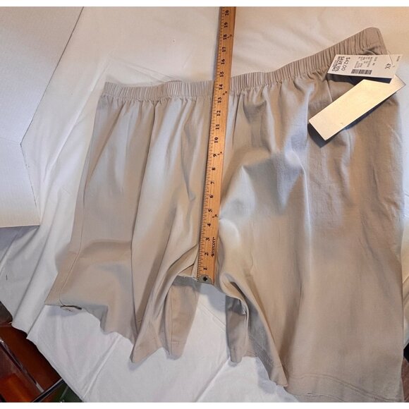 Catherine's Everyday Fit Women's 4X Stretch Cotton Shorts Elastic Waist In Beige - Picture 10 of 12